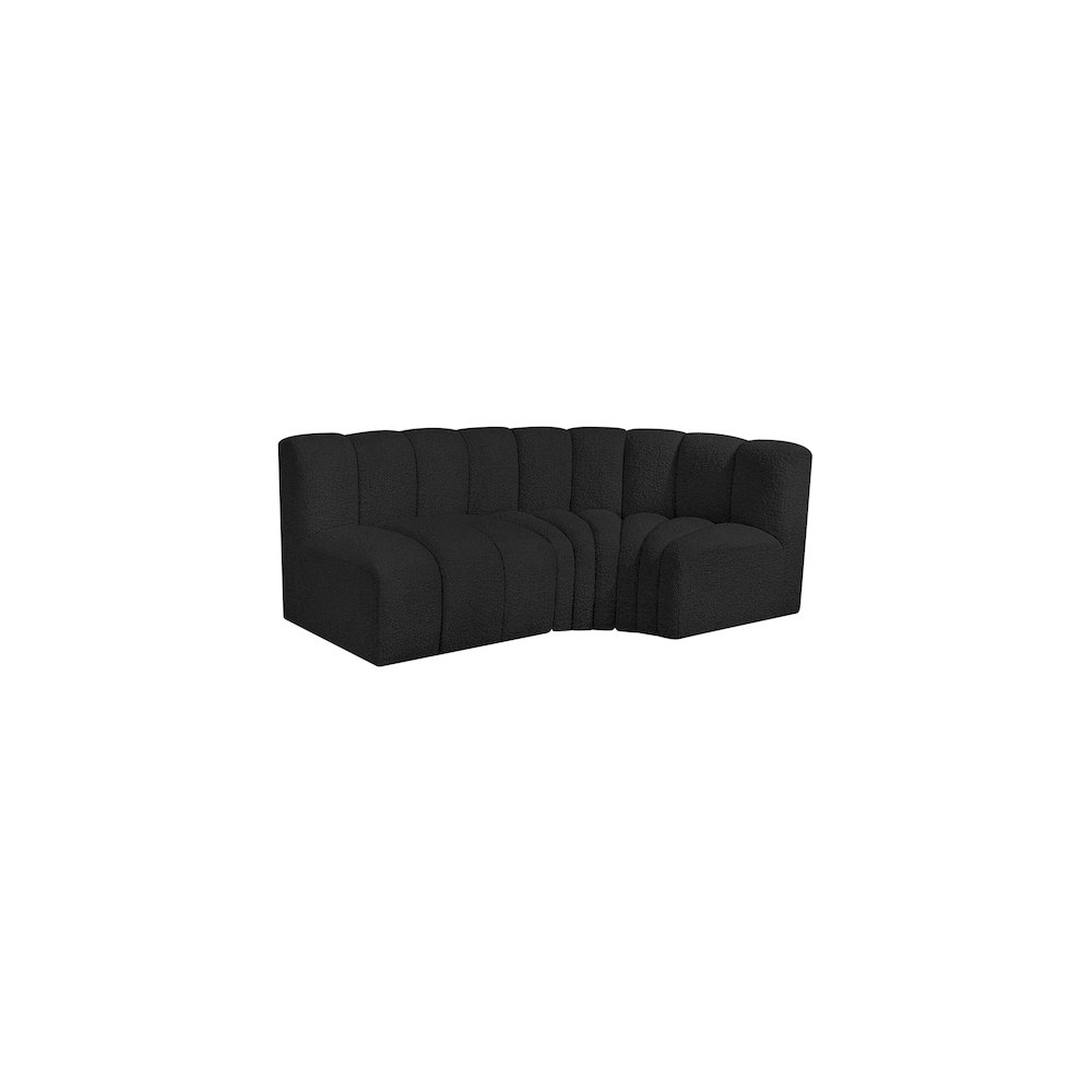 Arc Black Boucle Fabric Modular Sofa. Picture 4