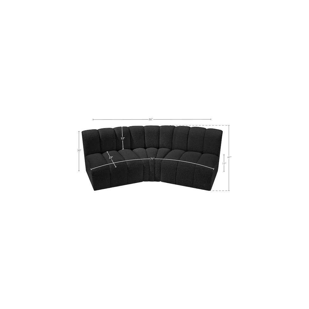 Arc Black Boucle Fabric Modular Sofa. Picture 7