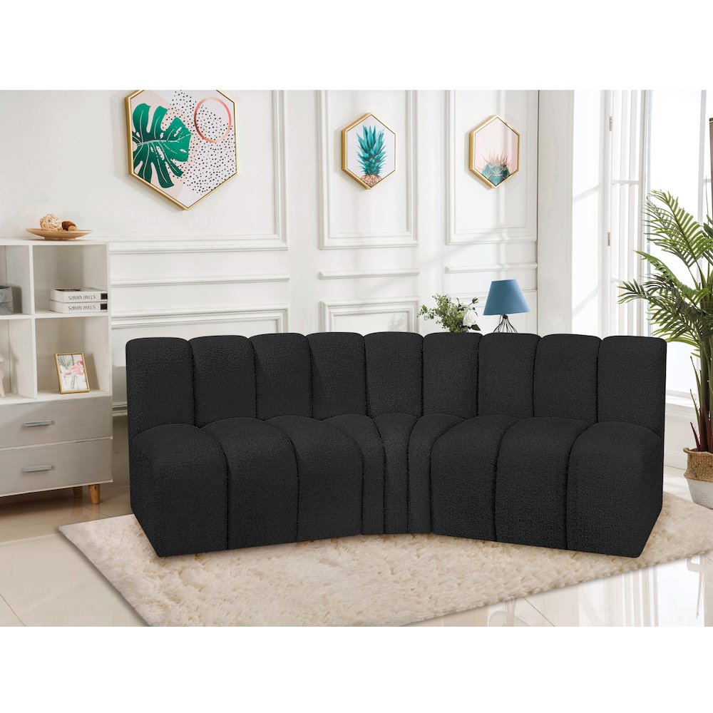 Arc Black Boucle Fabric Modular Sofa. Picture 2
