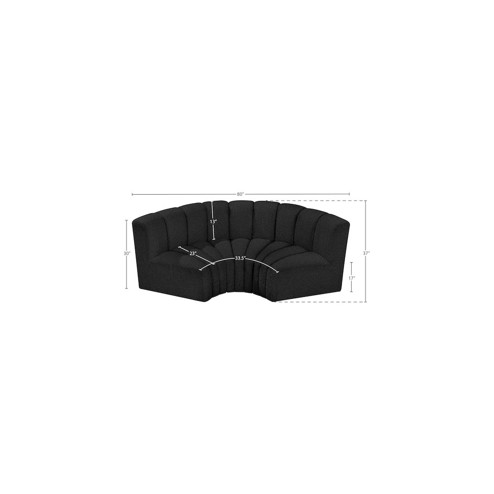 Arc Black Boucle Fabric Modular Sofa. Picture 8