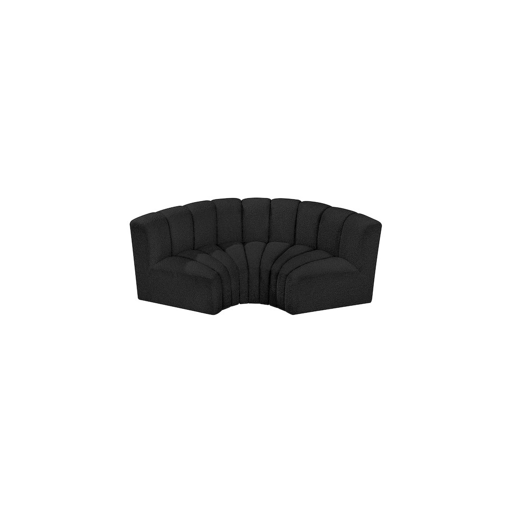 Arc Black Boucle Fabric Modular Sofa. Picture 4