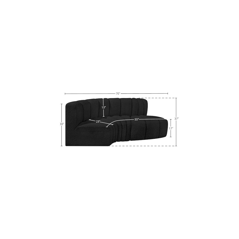 Arc Black Boucle Fabric Modular Sofa. Picture 7