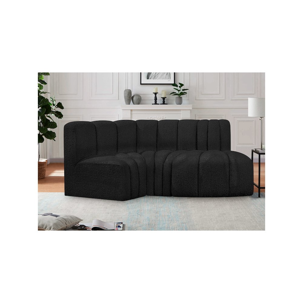 Arc Black Boucle Fabric Modular Sofa. Picture 2