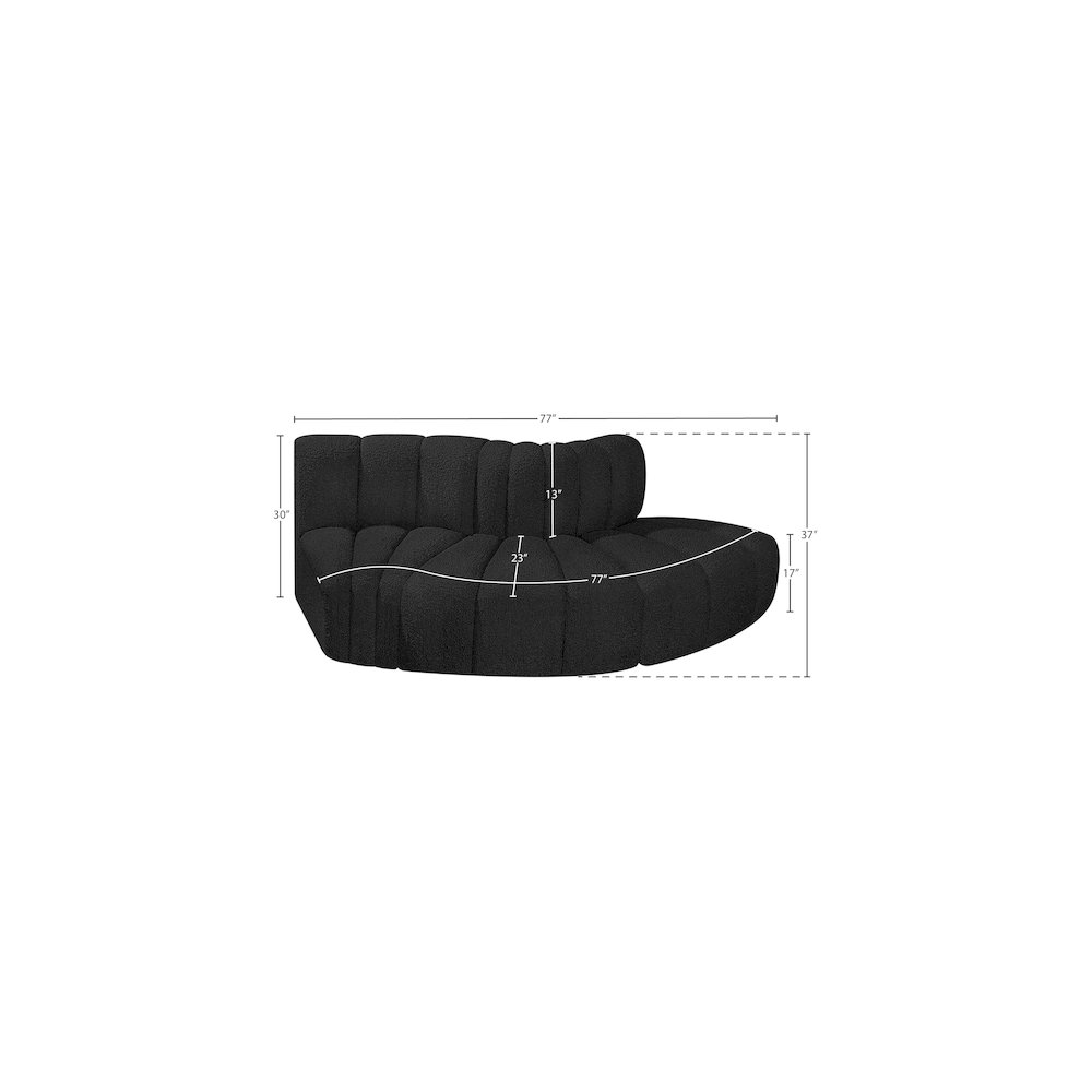 Arc Black Boucle Fabric Modular Sofa. Picture 6