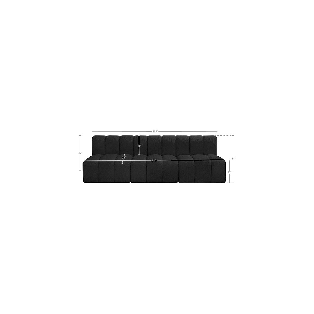 Arc Black Boucle Fabric Modular Sofa. Picture 8