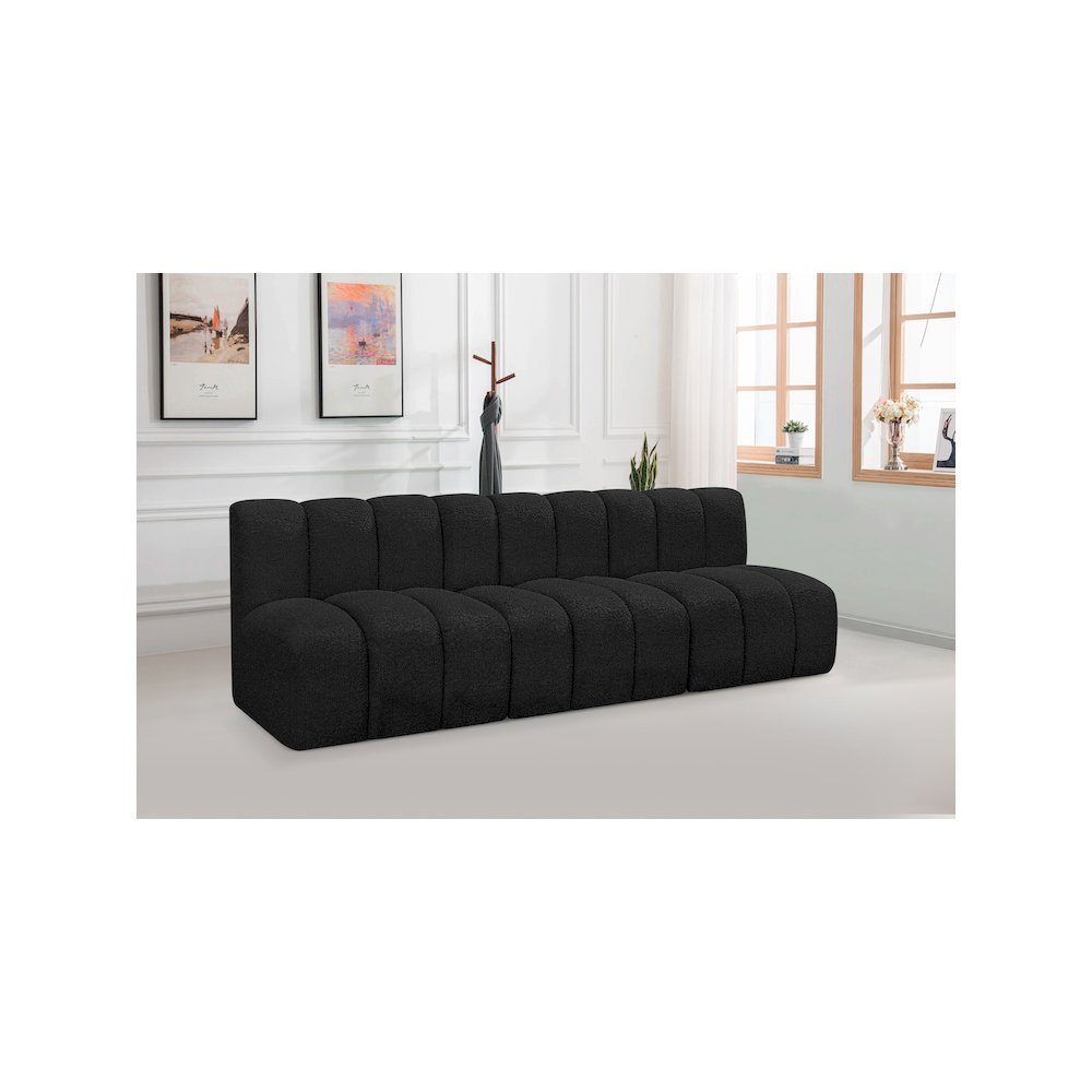 Arc Black Boucle Fabric Modular Sofa. Picture 2