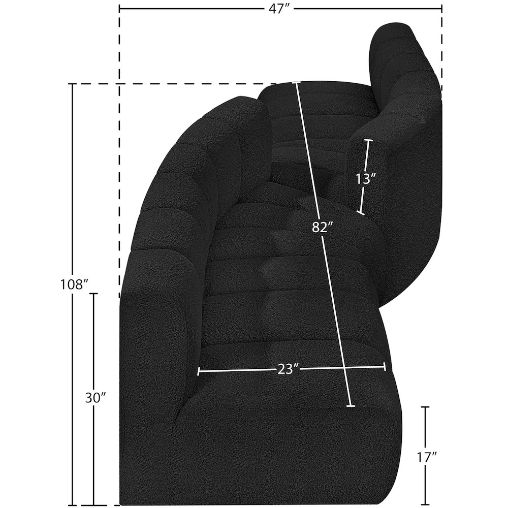 Arc Black Boucle Fabric Modular Sofa. Picture 7