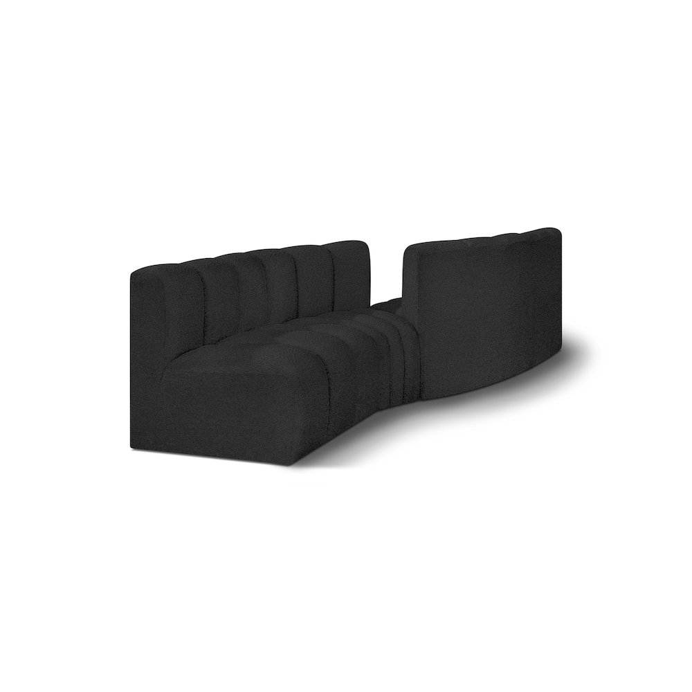Arc Black Boucle Fabric Modular Sofa. Picture 1