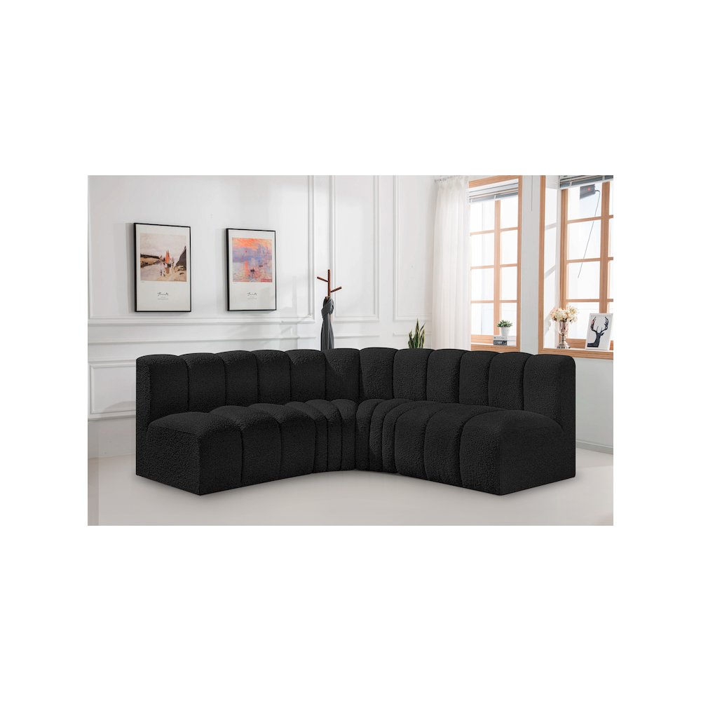 Arc Black Boucle Fabric Modular Sofa. Picture 2