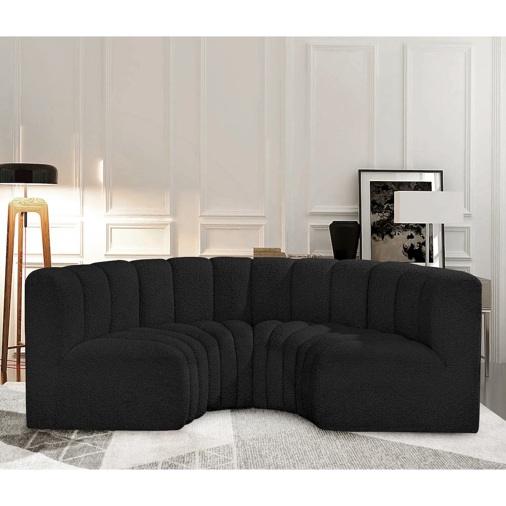 Arc Black Boucle Fabric Modular Sofa. Picture 2