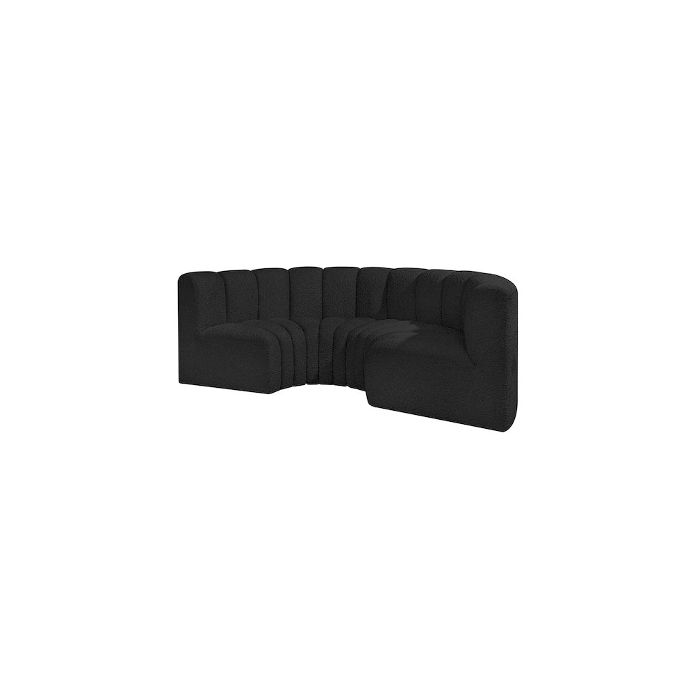 Arc Black Boucle Fabric Modular Sofa. Picture 4