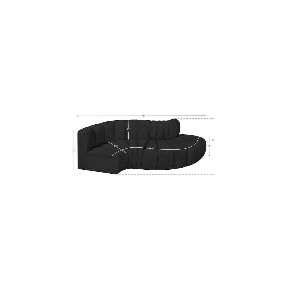 Arc Black Boucle Fabric Modular Sofa. Picture 6