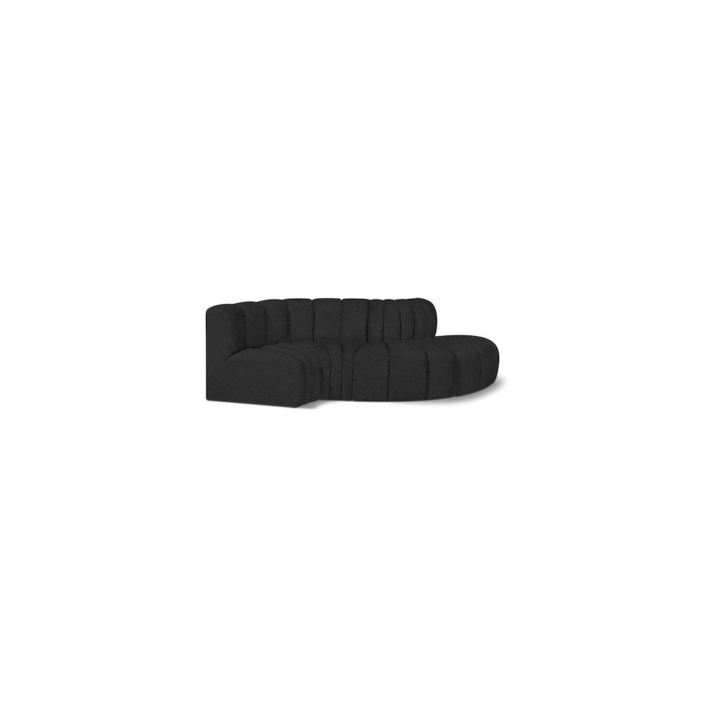 Arc Black Boucle Fabric Modular Sofa. Picture 1
