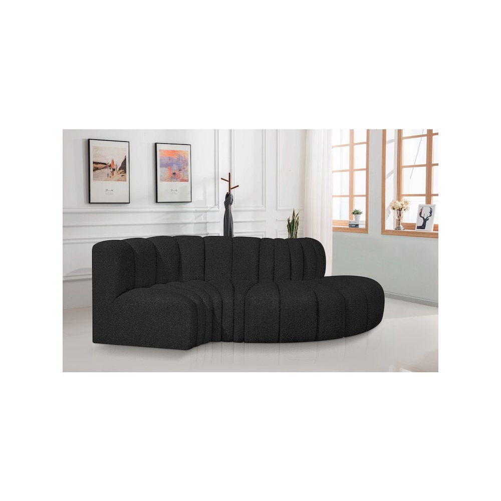 Arc Black Boucle Fabric Modular Sofa. Picture 2