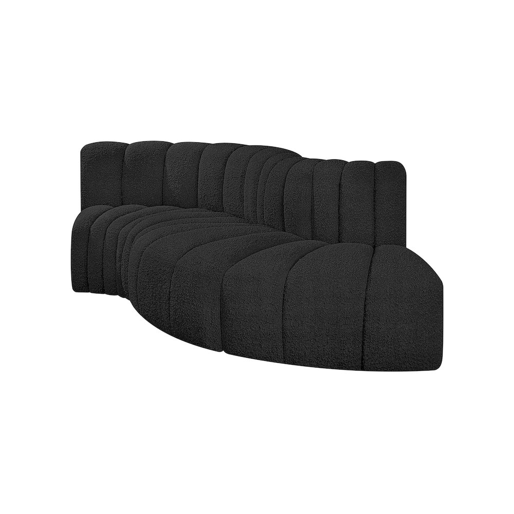 Arc Black Boucle Fabric Modular Sofa. Picture 4