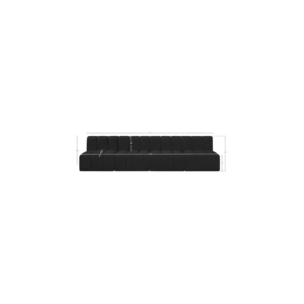 Arc Black Boucle Fabric Modular Sofa. Picture 8