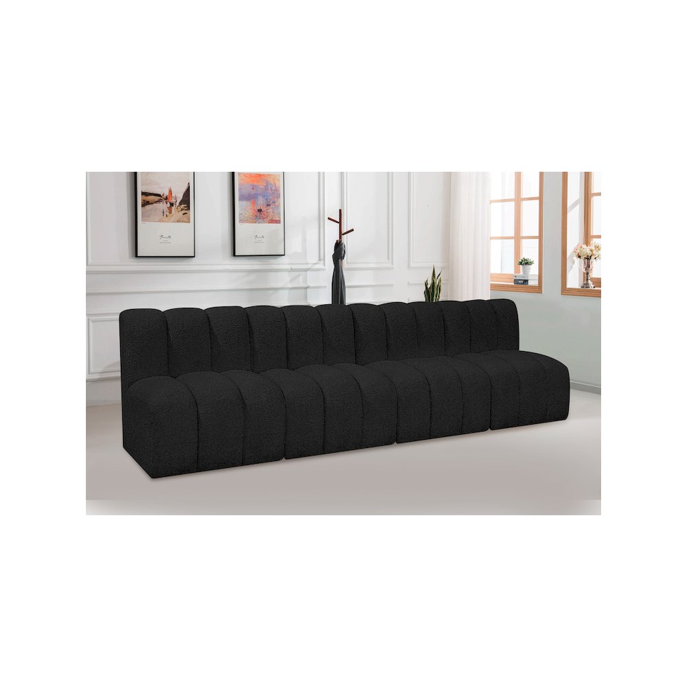 Arc Black Boucle Fabric Modular Sofa. Picture 2
