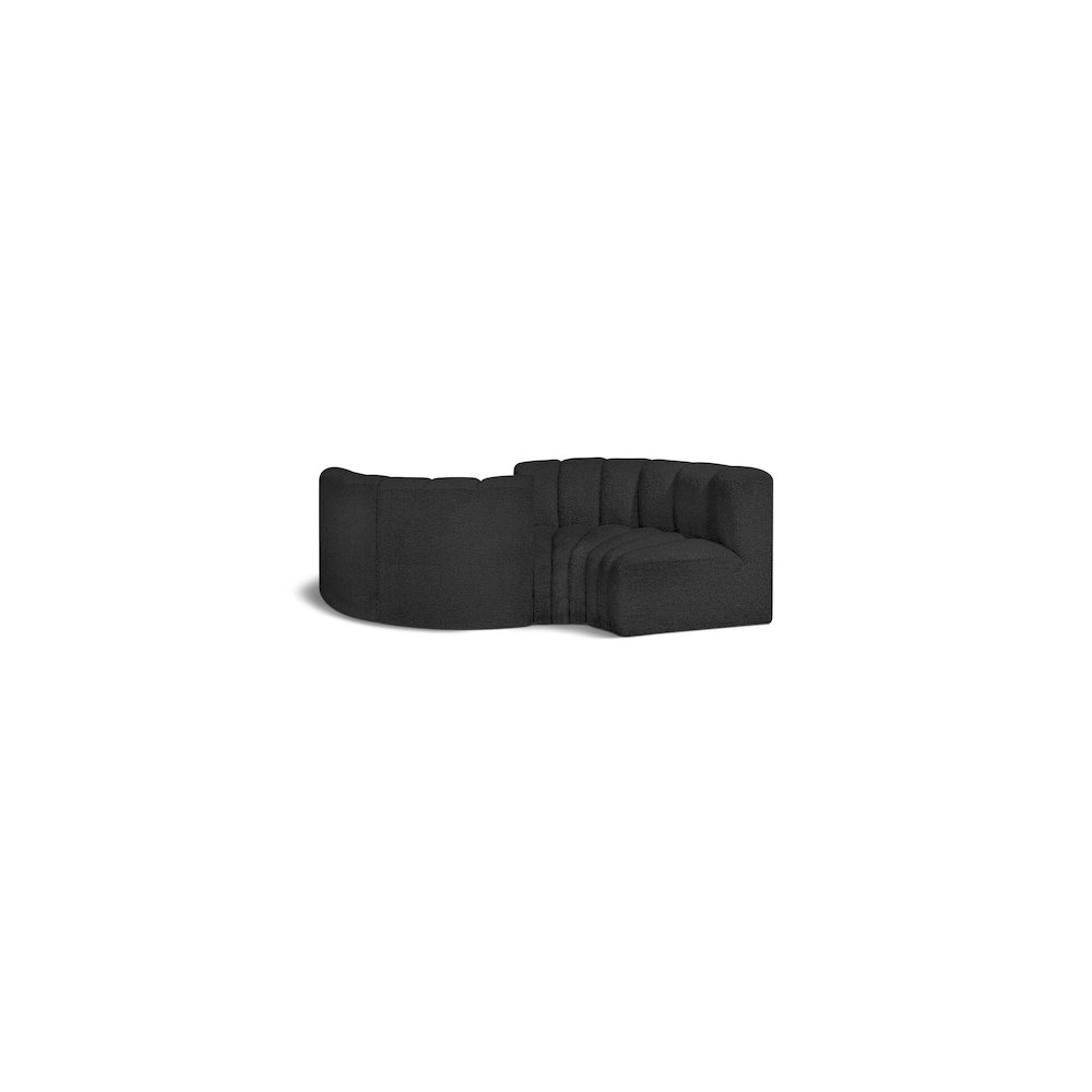 Arc Black Boucle Fabric Modular Sofa. Picture 1