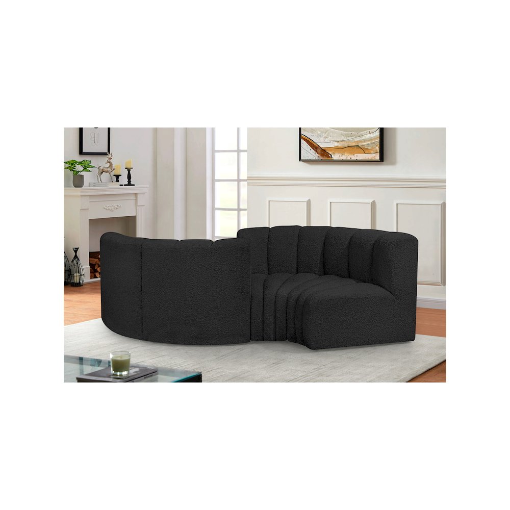 Arc Black Boucle Fabric Modular Sofa. Picture 2
