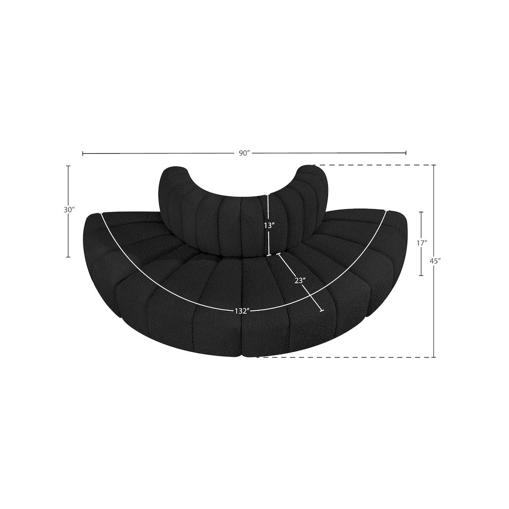 Arc Black Boucle Fabric Modular Sofa. Picture 7