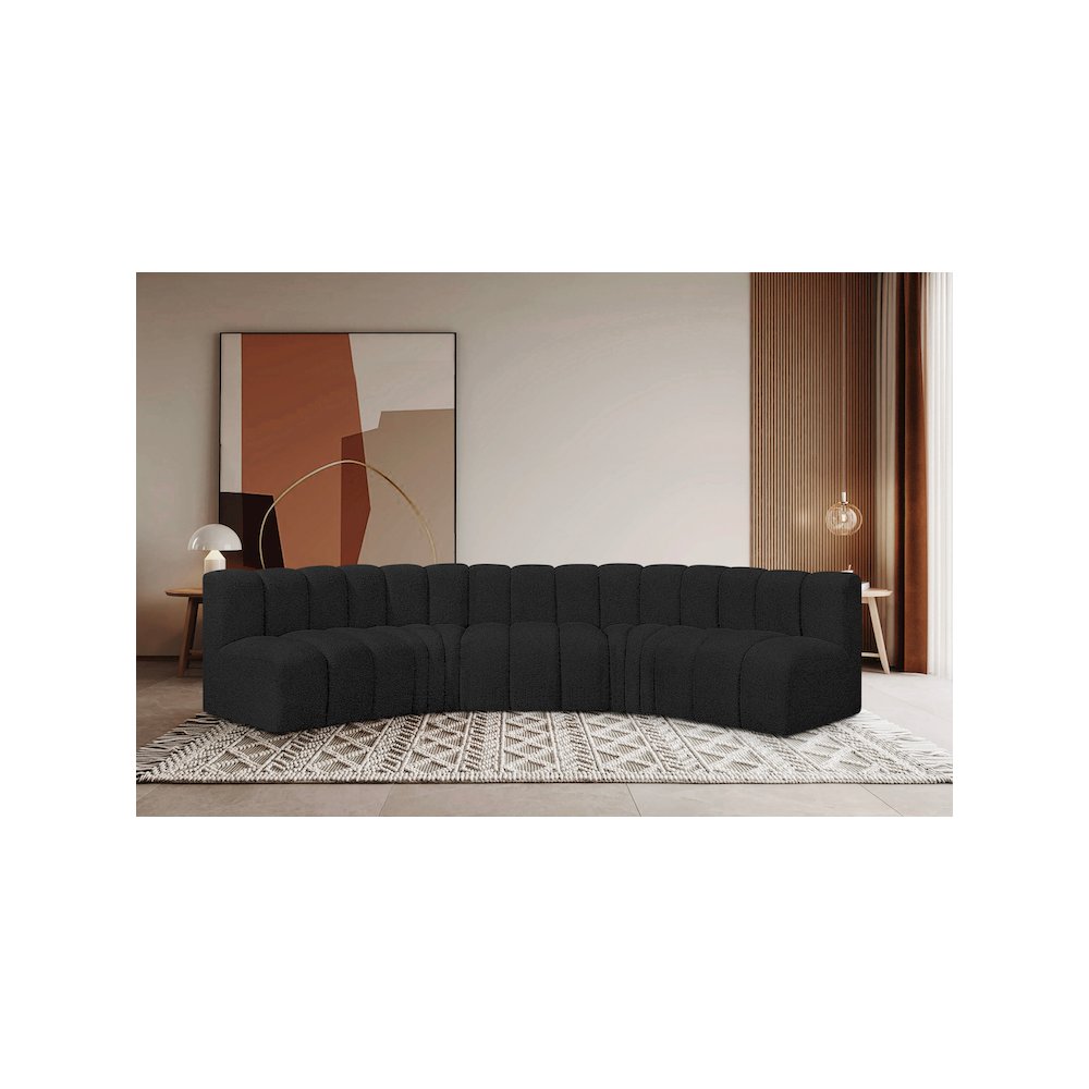 Arc Black Boucle Fabric Modular Sofa. Picture 2