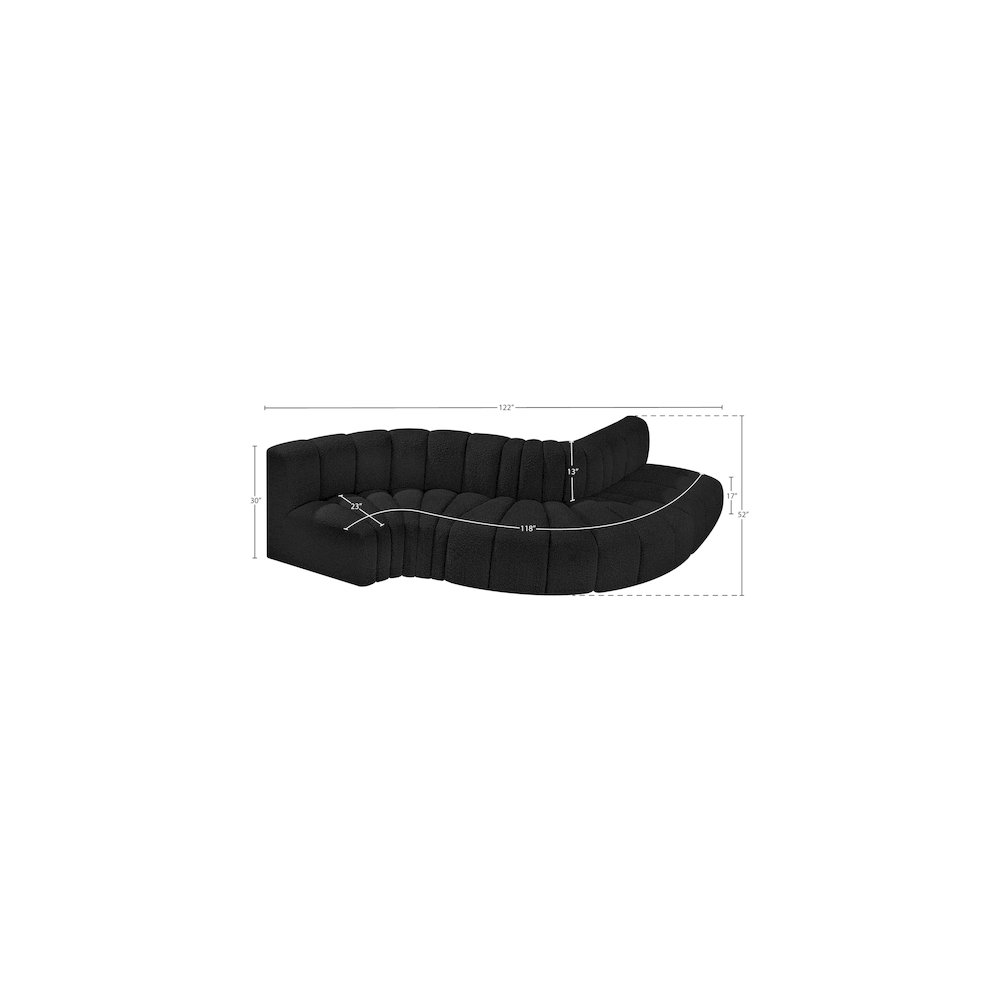 Arc Black Boucle Fabric Modular Sofa. Picture 6
