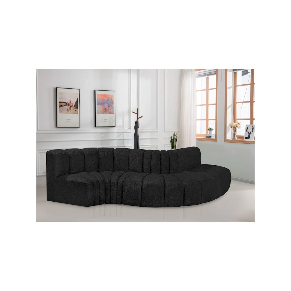 Arc Black Boucle Fabric Modular Sofa. Picture 2