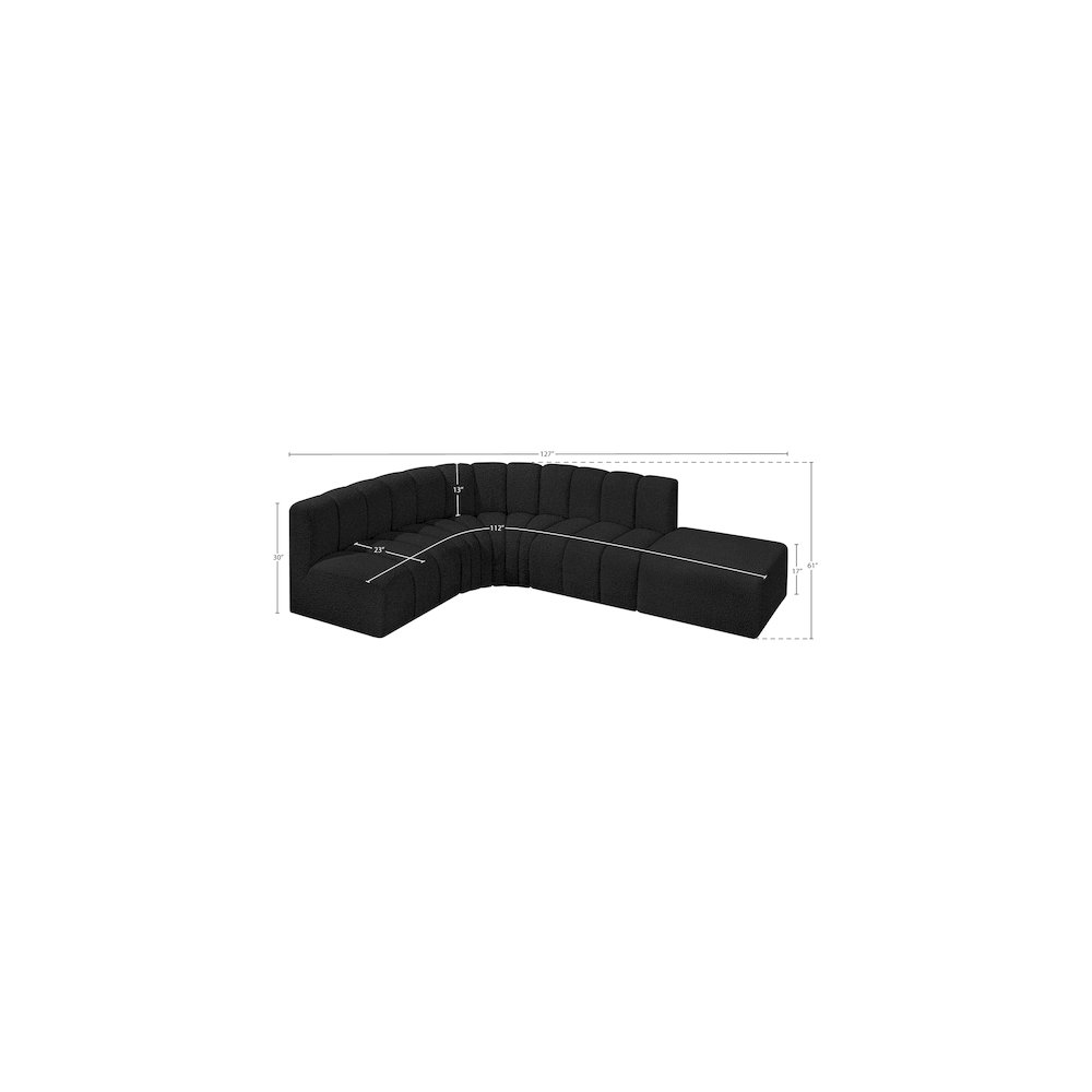 Arc Black Boucle Fabric Modular Sofa. Picture 7
