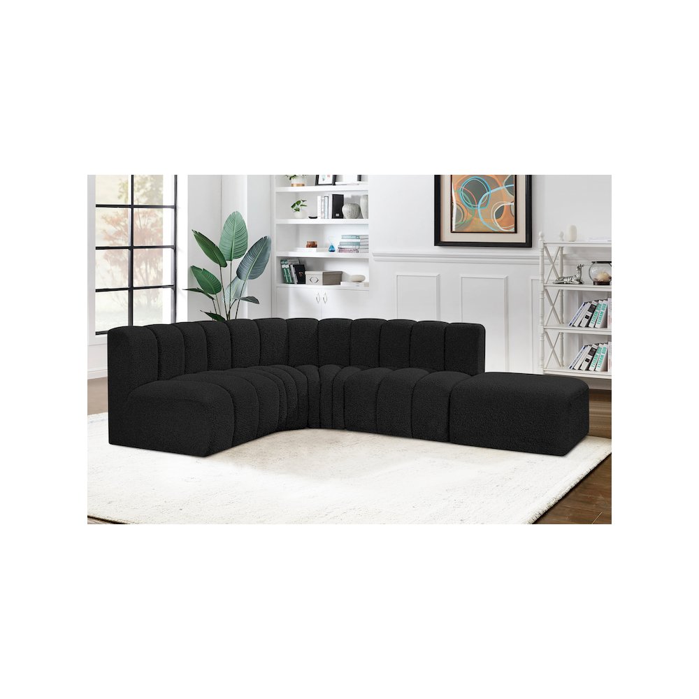 Arc Black Boucle Fabric Modular Sofa. Picture 2