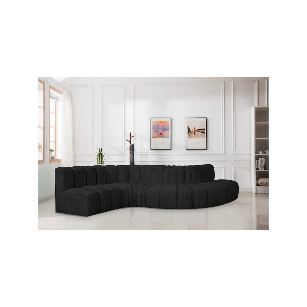 Arc Black Boucle Fabric Modular Sofa. Picture 2