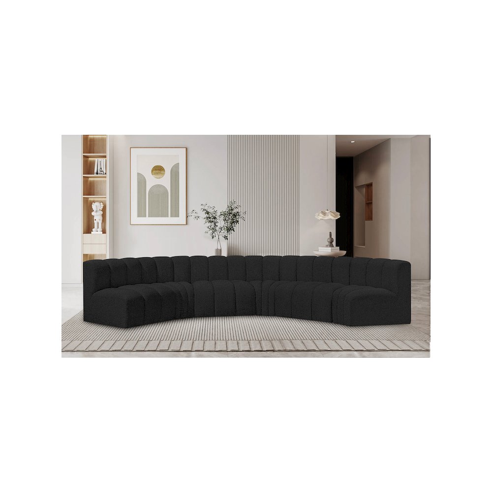 Arc Black Boucle Fabric Modular Sofa. Picture 2