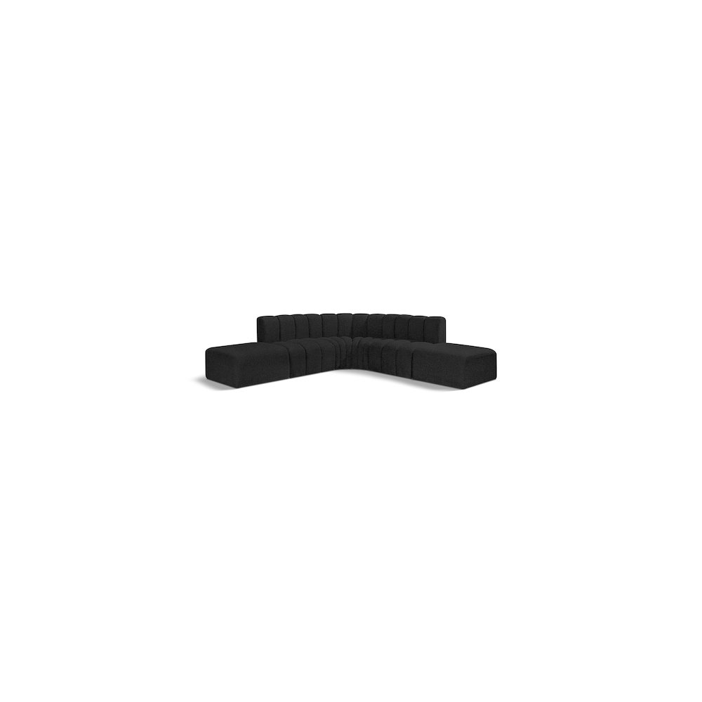 Arc Black Boucle Fabric Modular Sofa. Picture 1