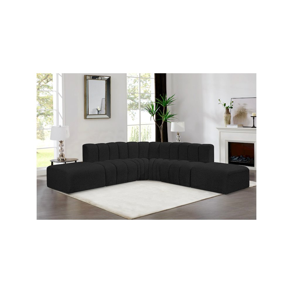 Arc Black Boucle Fabric Modular Sofa. Picture 2