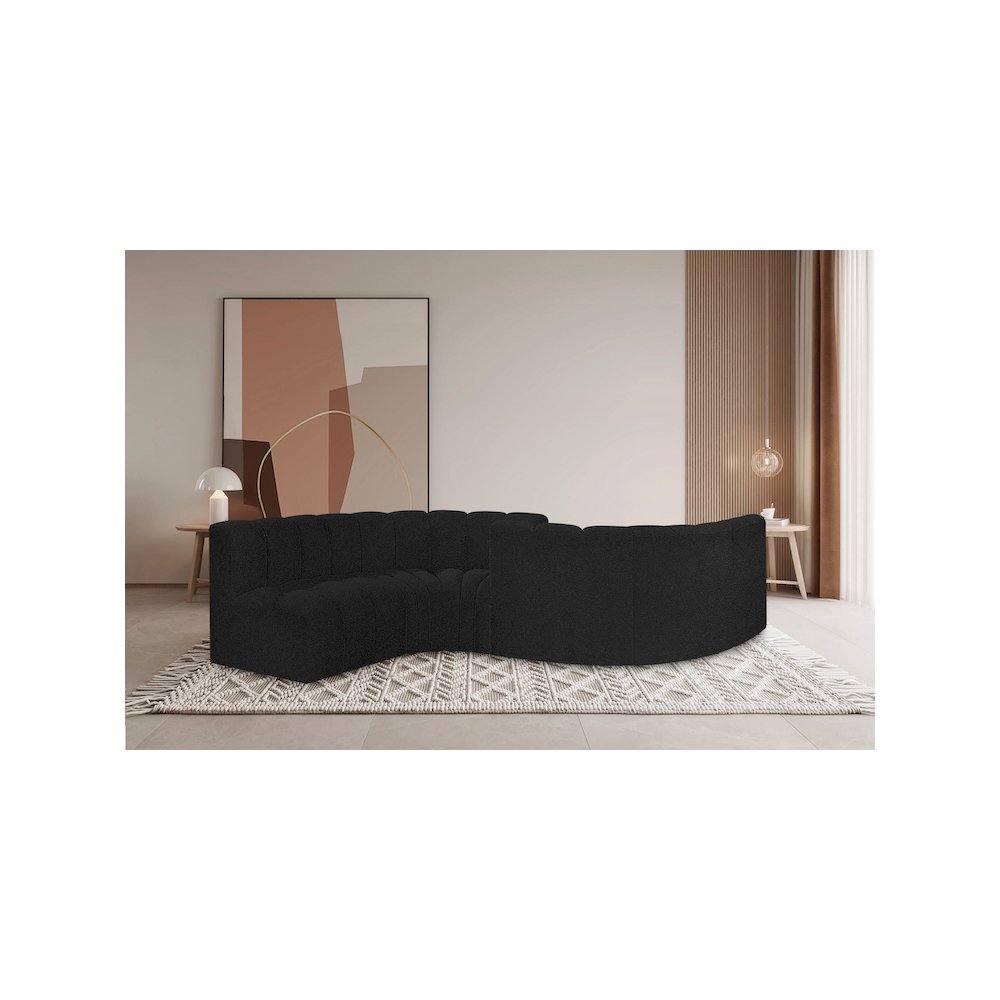 Arc Black Boucle Fabric Modular Sofa. Picture 2