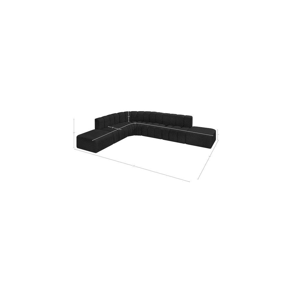 Arc Black Boucle Fabric Modular Sofa. Picture 6