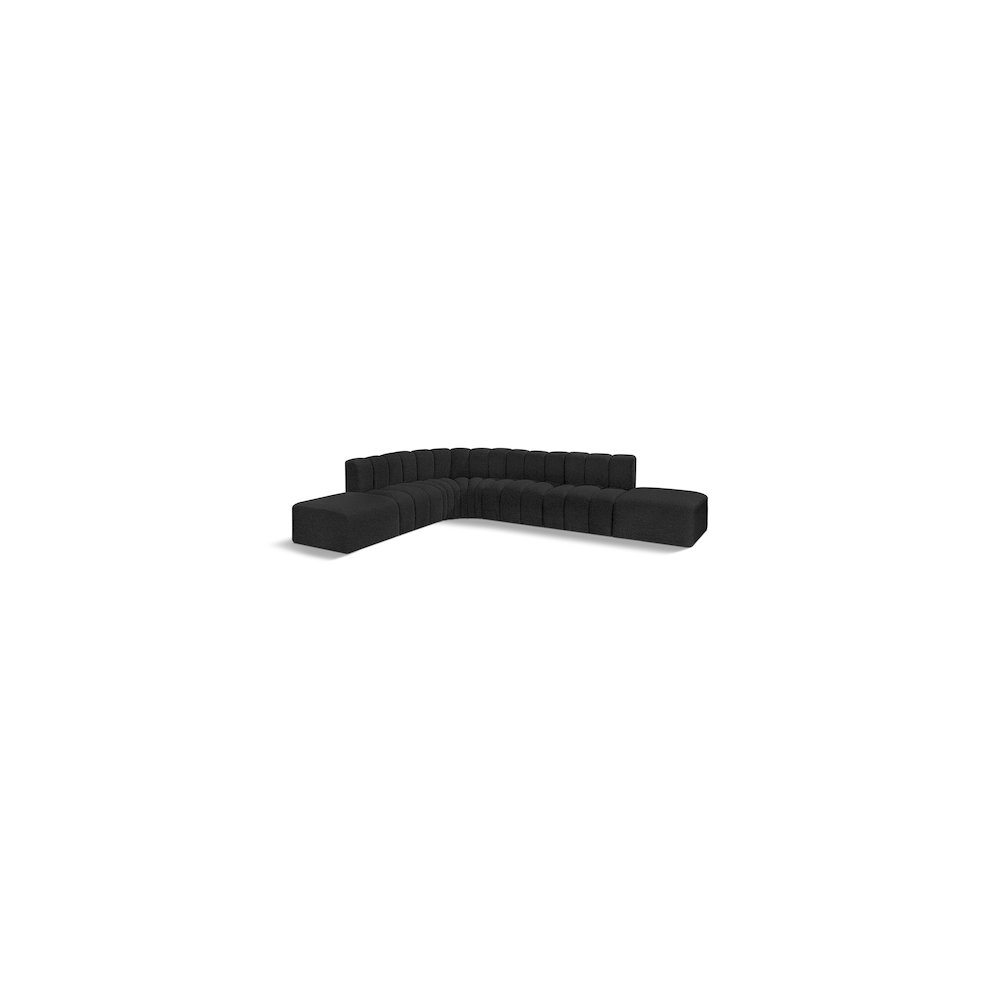Arc Black Boucle Fabric Modular Sofa. Picture 1