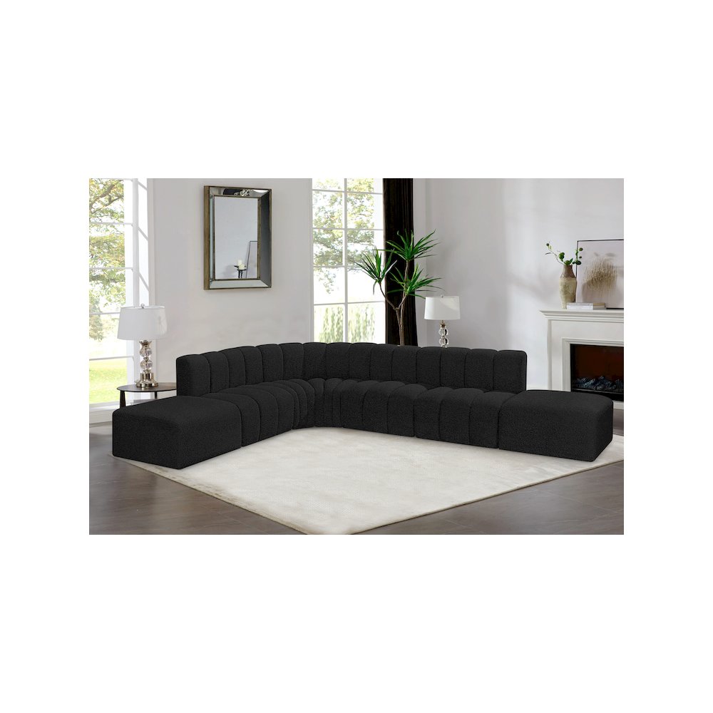 Arc Black Boucle Fabric Modular Sofa. Picture 2