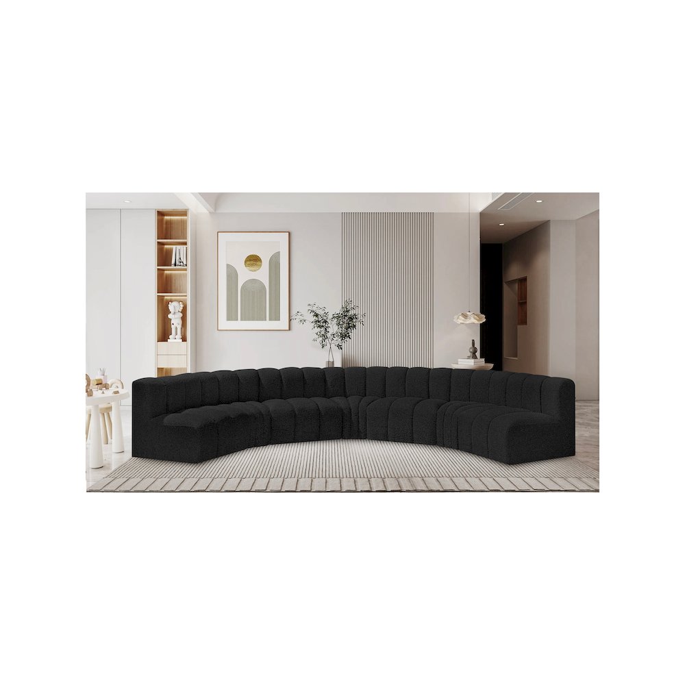 Arc Black Boucle Fabric Modular Sofa. Picture 2