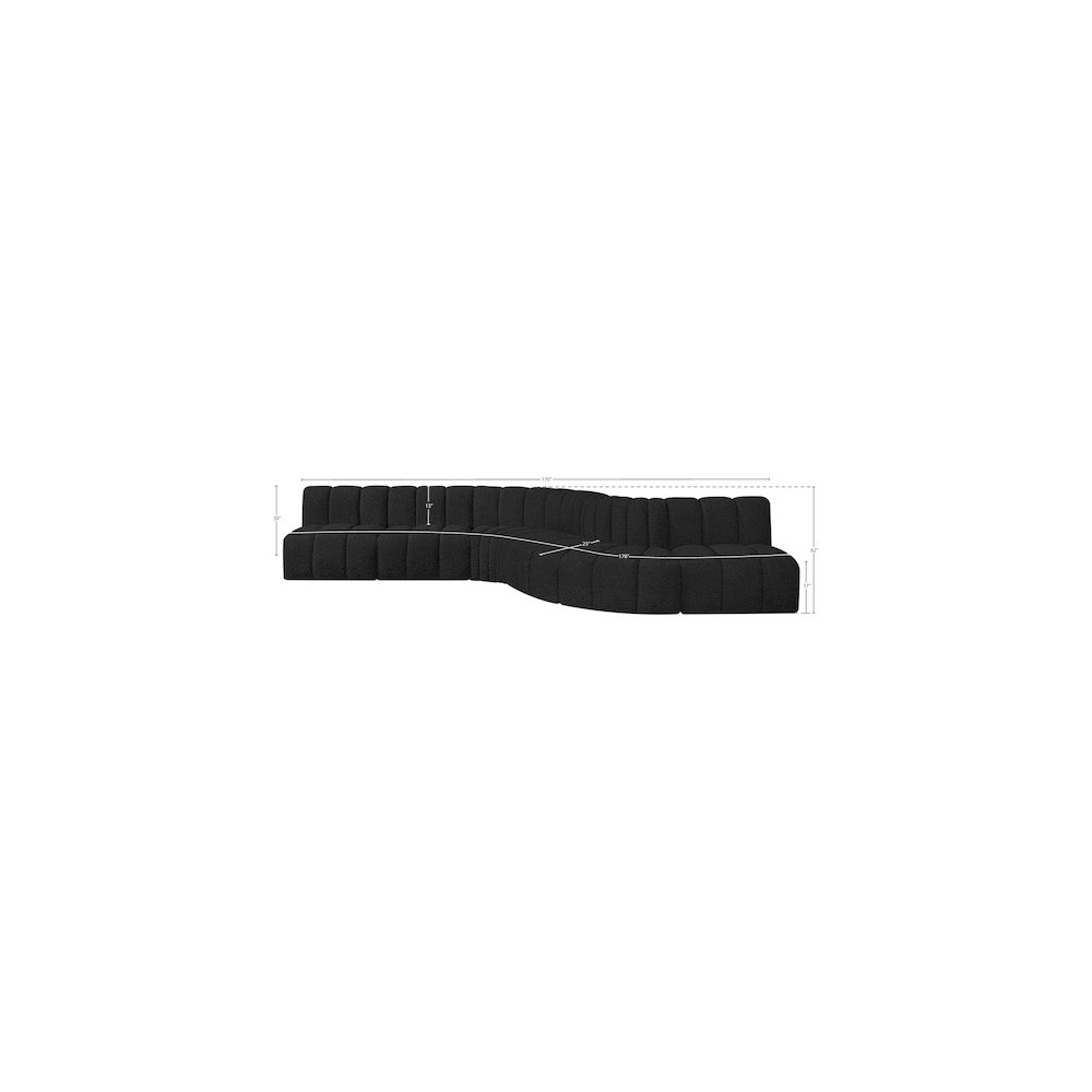 Arc Black Boucle Fabric Modular Sofa. Picture 11