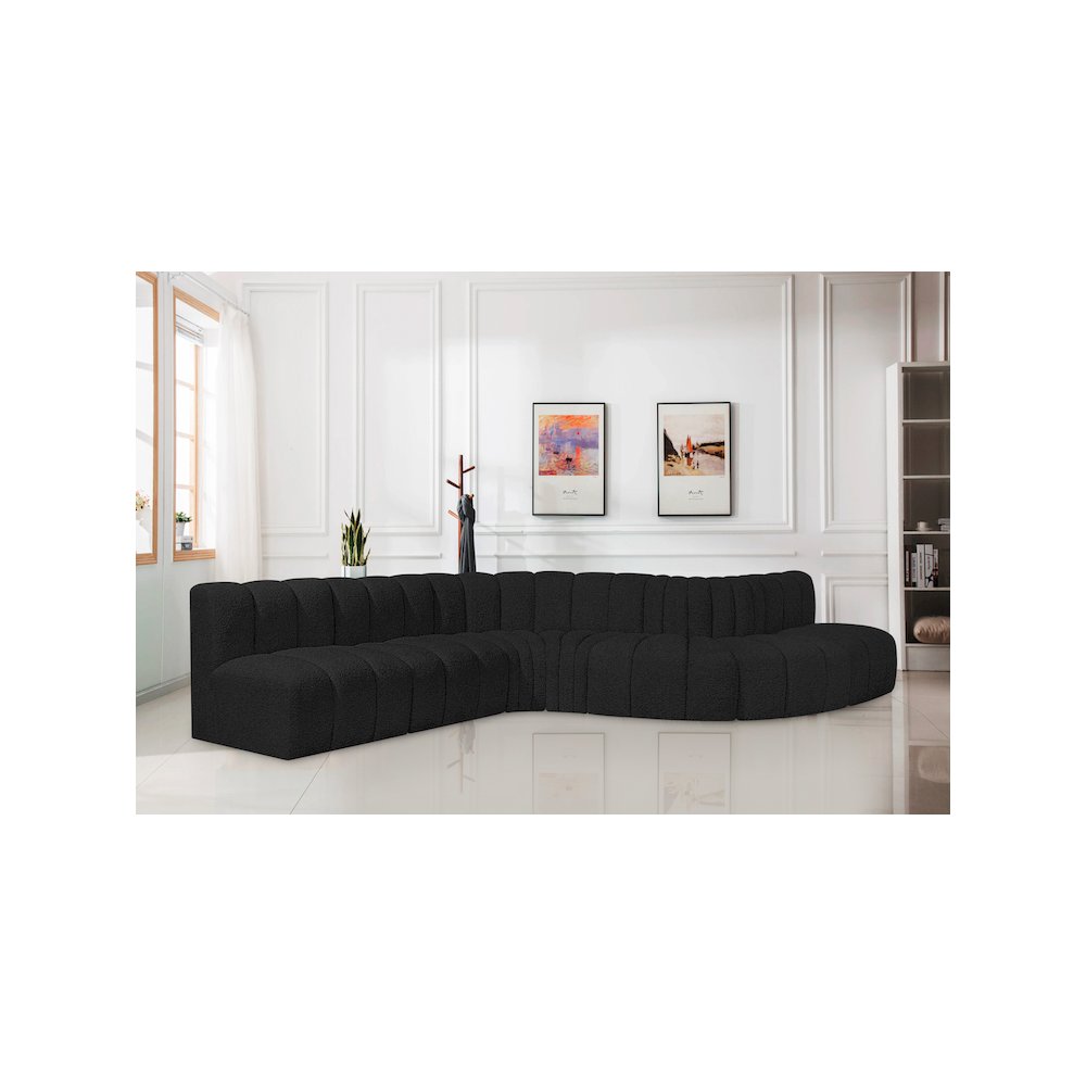 Arc Black Boucle Fabric Modular Sofa. Picture 2