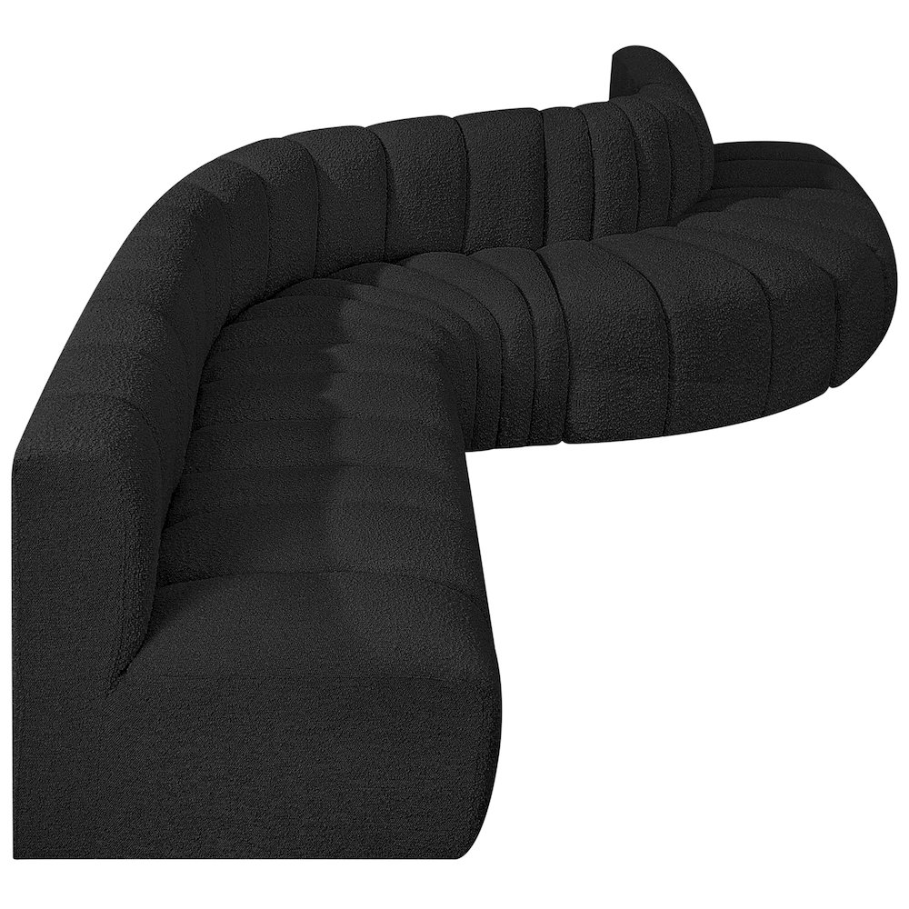 Arc Black Boucle Fabric Modular Sofa. Picture 7