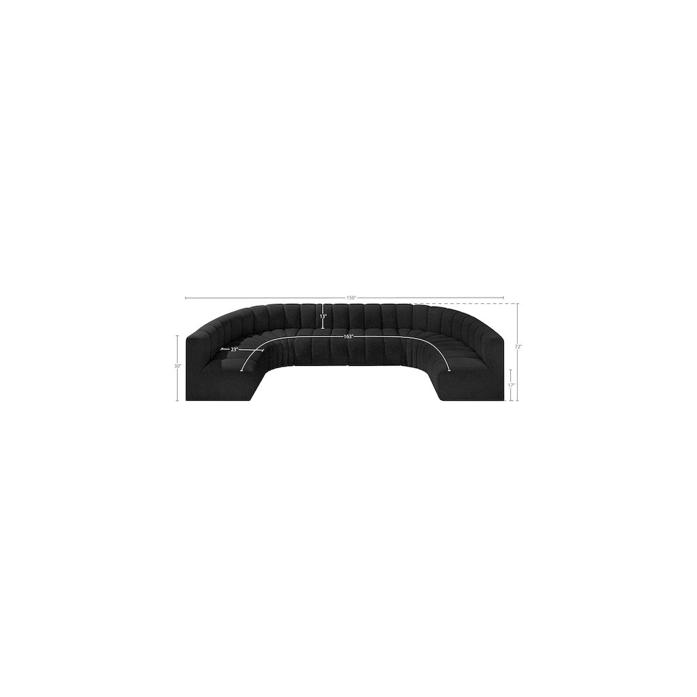 Arc Black Boucle Fabric Modular Sofa. Picture 10