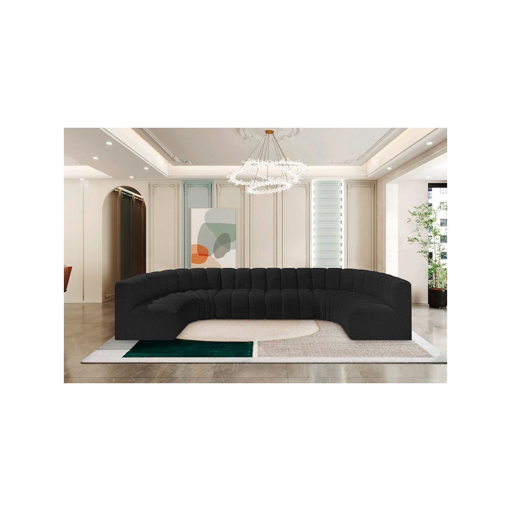 Arc Black Boucle Fabric Modular Sofa. Picture 2