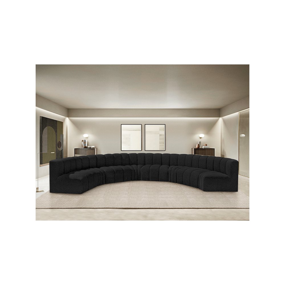 Arc Black Boucle Fabric Modular Sofa. Picture 2