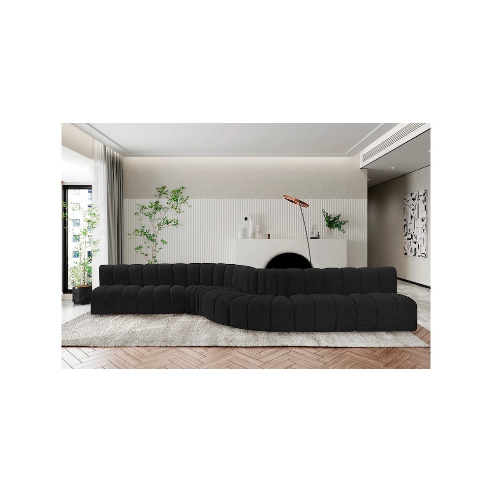 Arc Black Boucle Fabric Modular Sofa. Picture 2