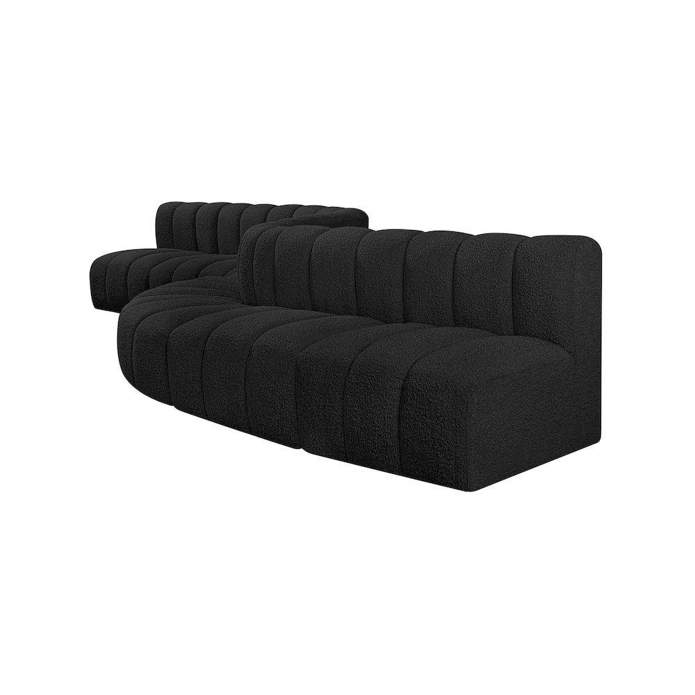 Arc Black Boucle Fabric Modular Sofa. Picture 5