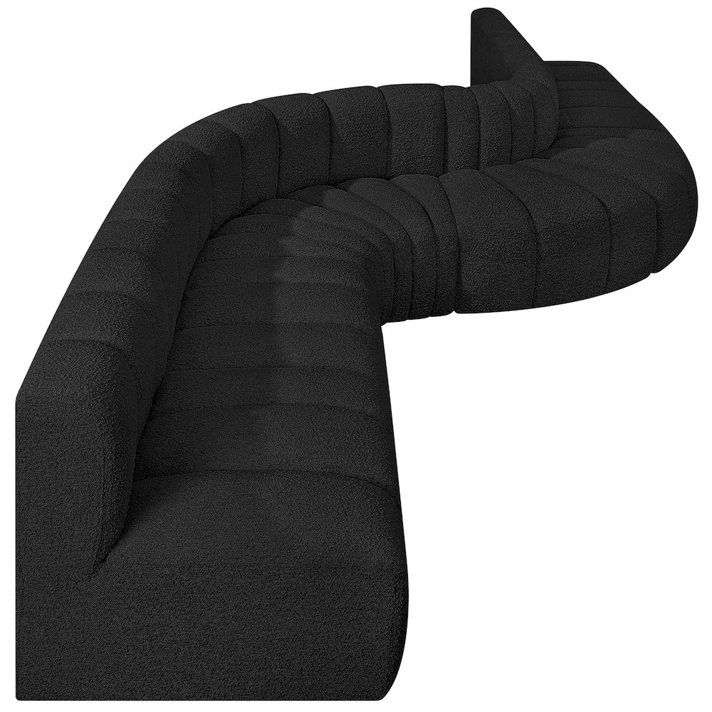 Arc Black Boucle Fabric Modular Sofa. Picture 6
