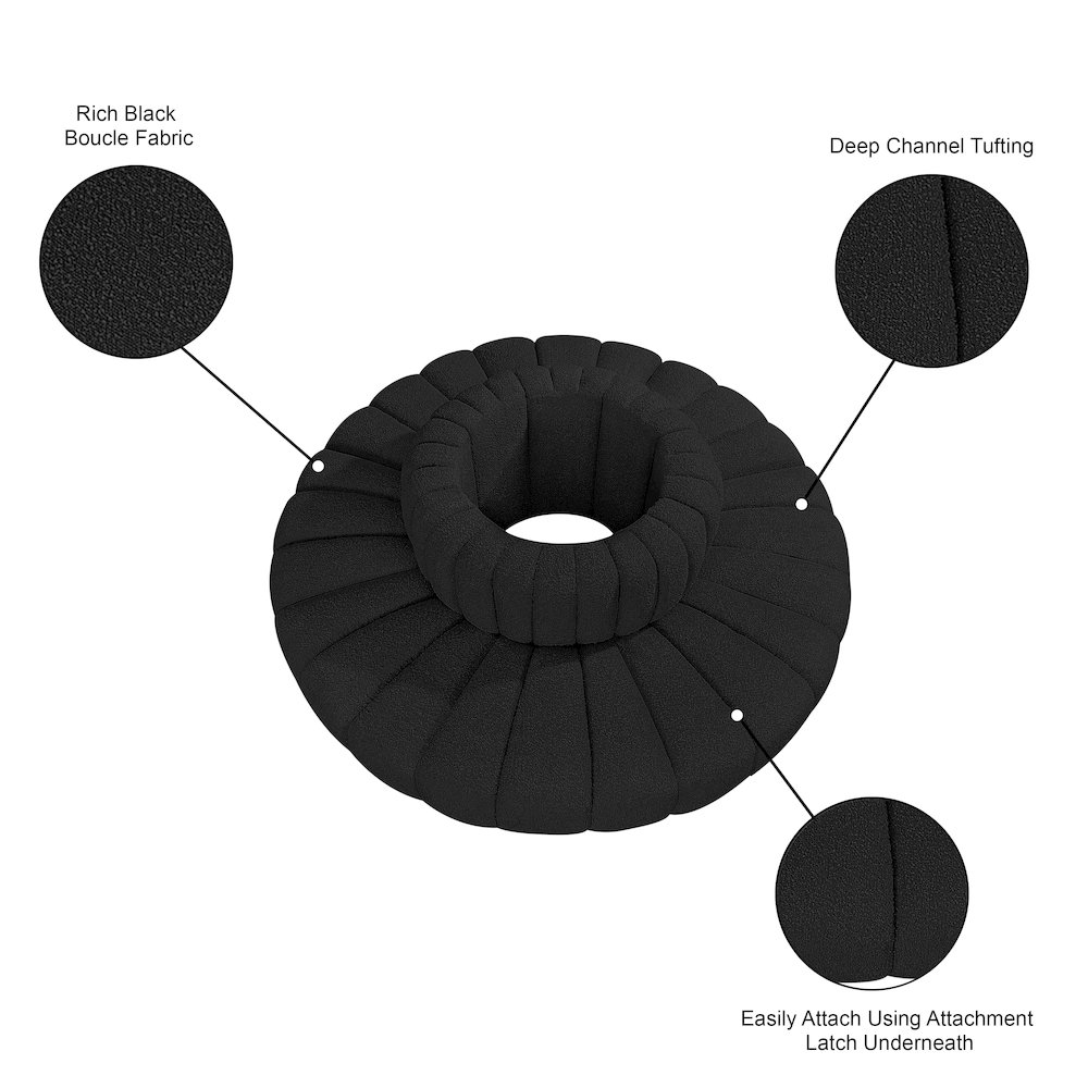 Arc Black Boucle Fabric Modular Sofa. Picture 7