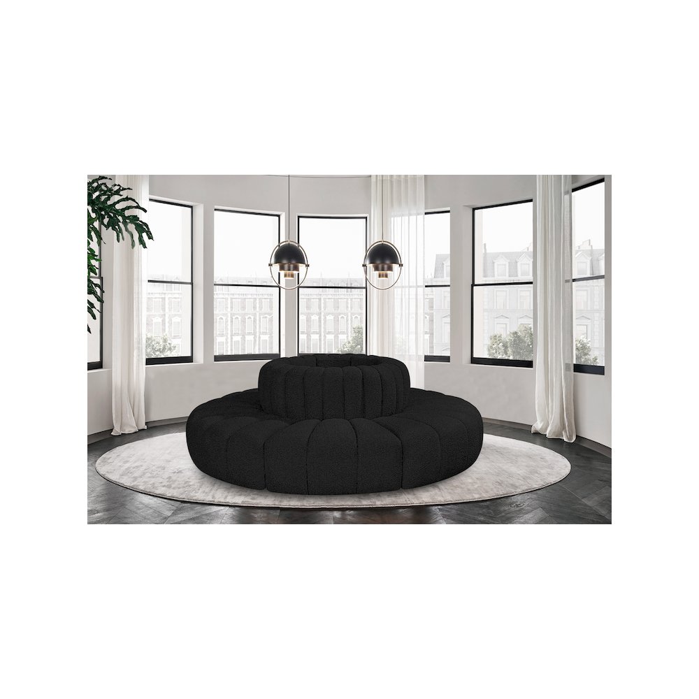 Arc Black Boucle Fabric Modular Sofa. Picture 2
