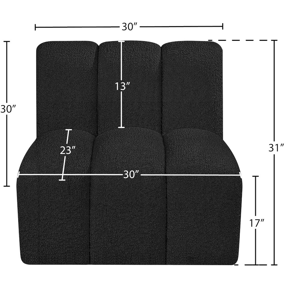 Arc Black Boucle Fabric Straight Chair. Picture 7